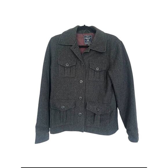 AMERICAN EAGLE Charcoal Grey Wool Peacoat Jacket Coat Size Medium Womens Pocket - Picture 1 of 5